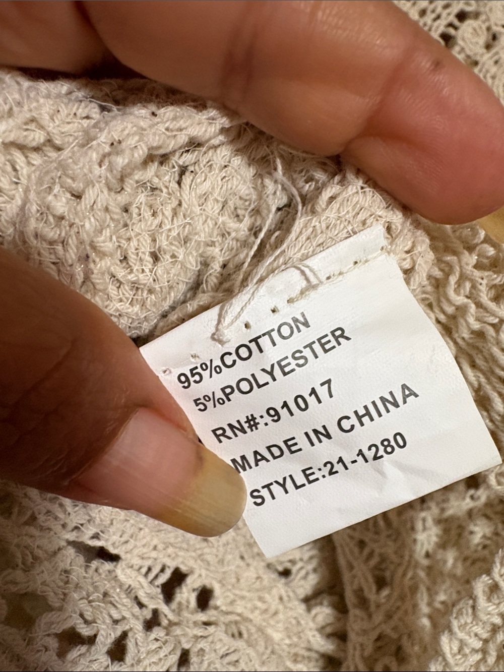 Solitaire Crochet Top in Cream - Picture 7 of 7